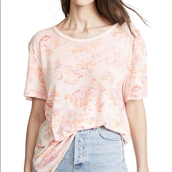 Free People Tourist Floral Design Pink Shirt Contemporary Feminine Casual - Picture 3 of 11